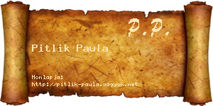 Pitlik Paula névjegykártya